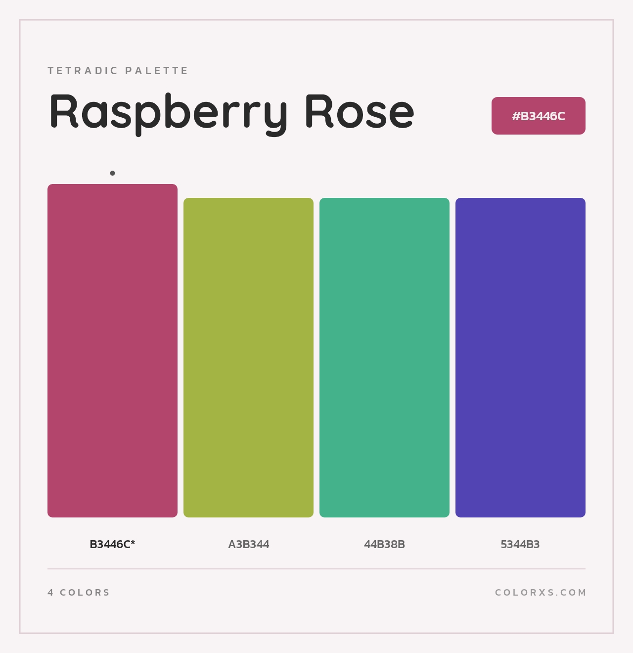 Raspberry Rose - Tetradic Color Palette