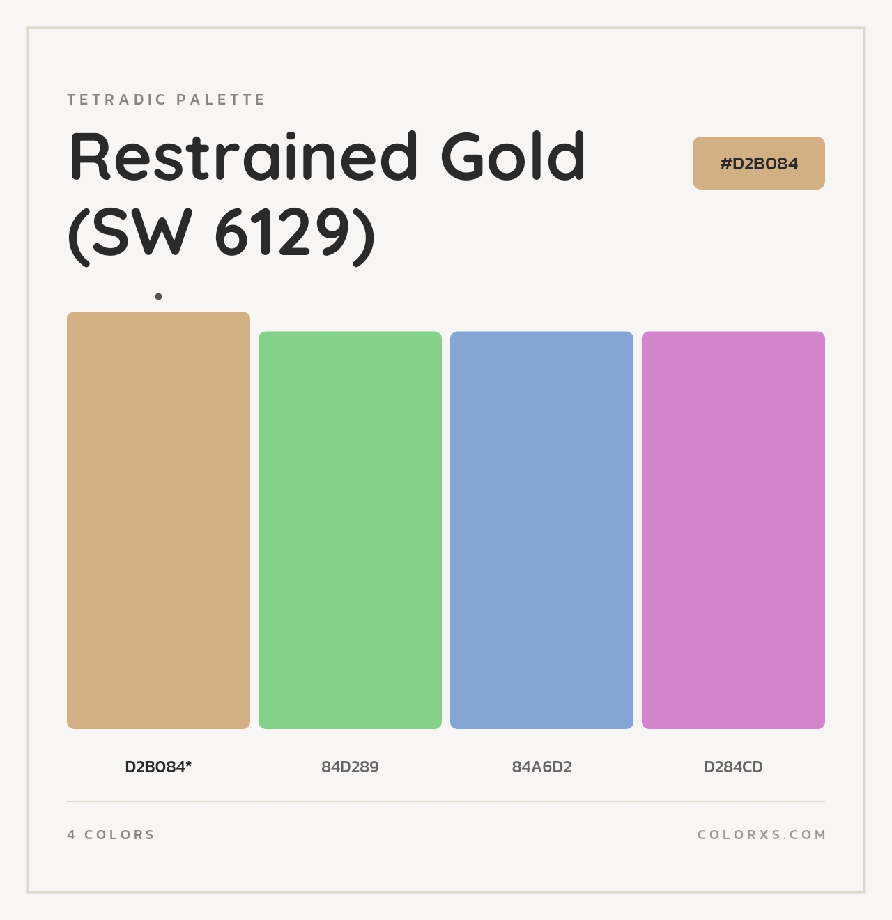 Restrained Gold (SW 6129) - Tetradic Color Palette