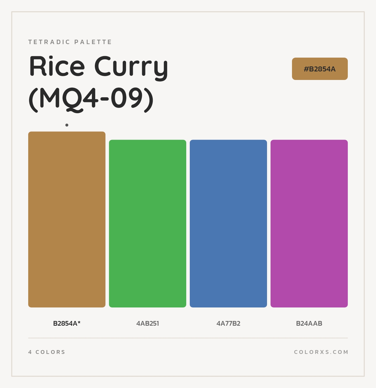 Rice Curry (MQ4-09) - Tetradic Color Palette