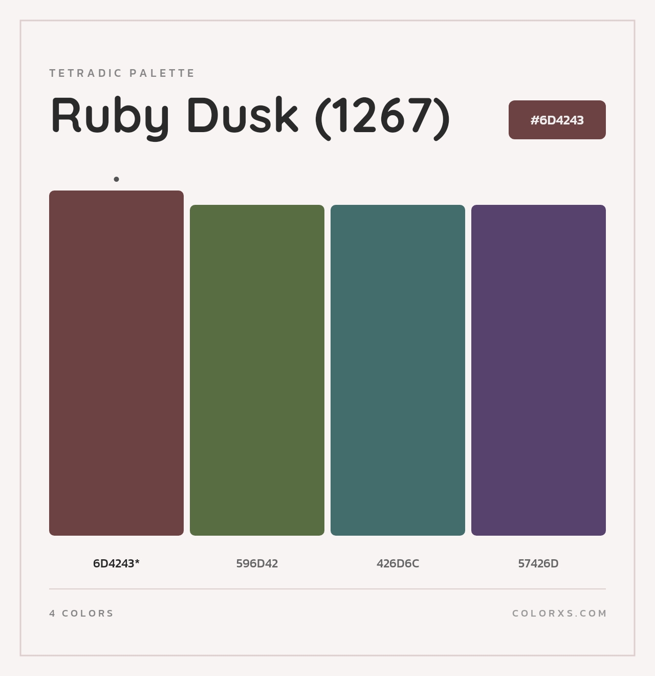 Ruby Dusk (1267) - Tetradic Color Palette
