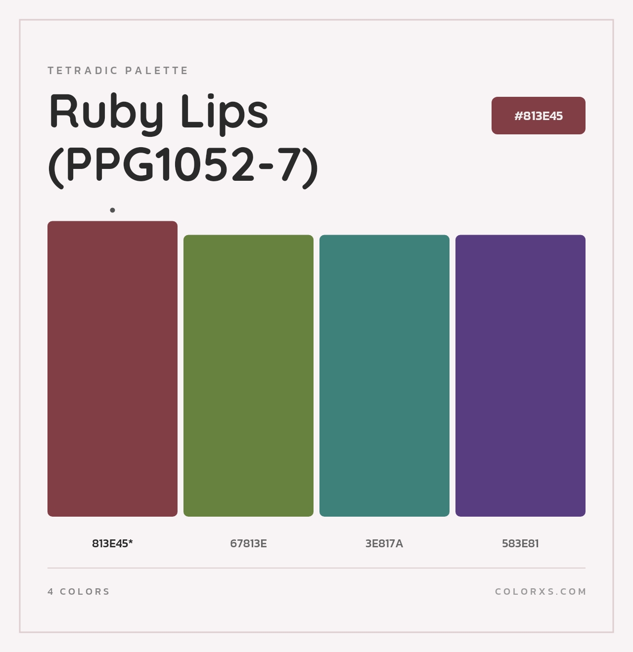 Ruby Lips (PPG1052-7) - Tetradic Color Palette