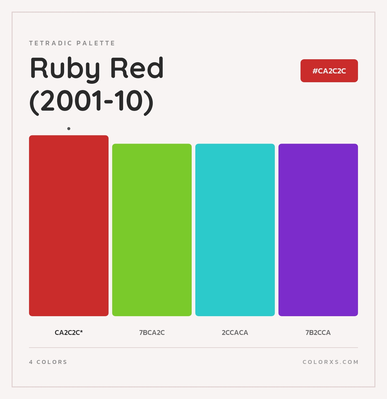 Ruby Red (2001-10) - Tetradic Color Palette
