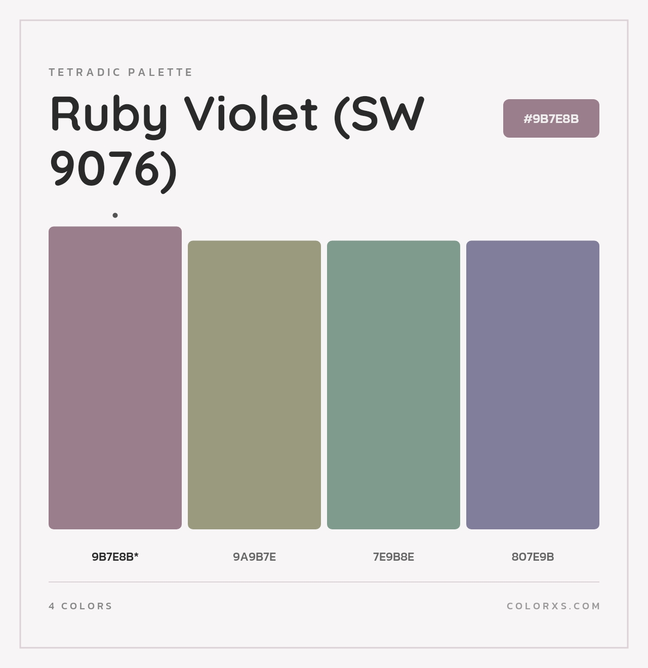 Ruby Violet (SW 9076) - Tetradic Color Palette