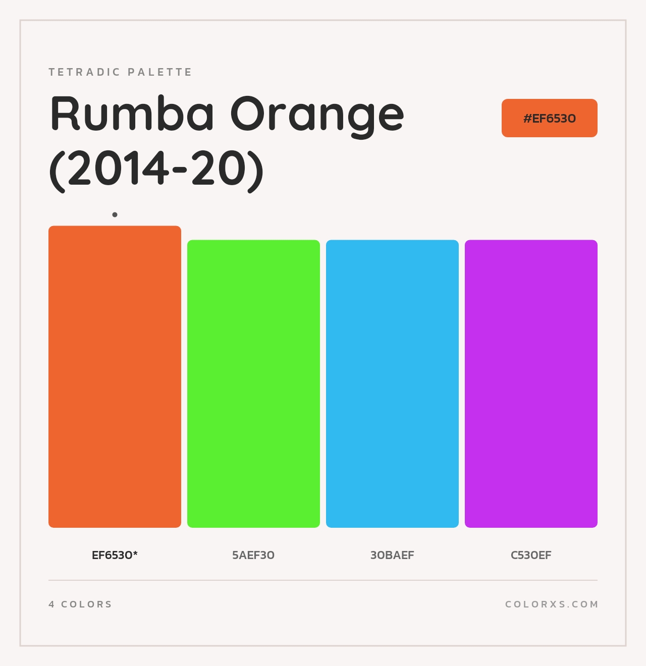Rumba Orange (2014-20) - Tetradic Color Palette