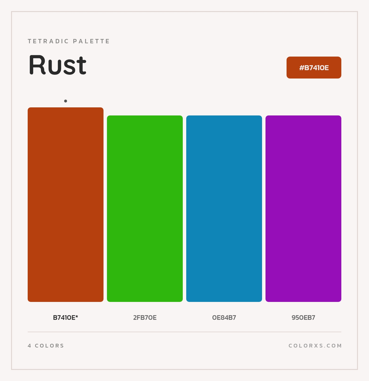 Rust - Tetradic Color Palette