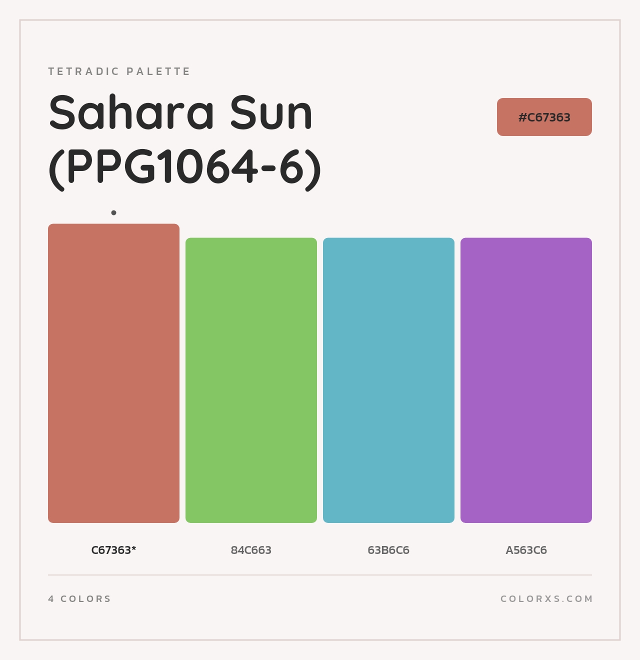 Sahara Sun (PPG1064-6) - Tetradic Color Palette