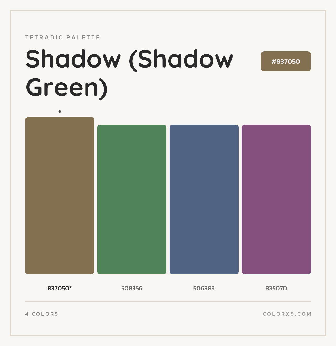 Shadow (Shadow Green) - Tetradic Color Palette