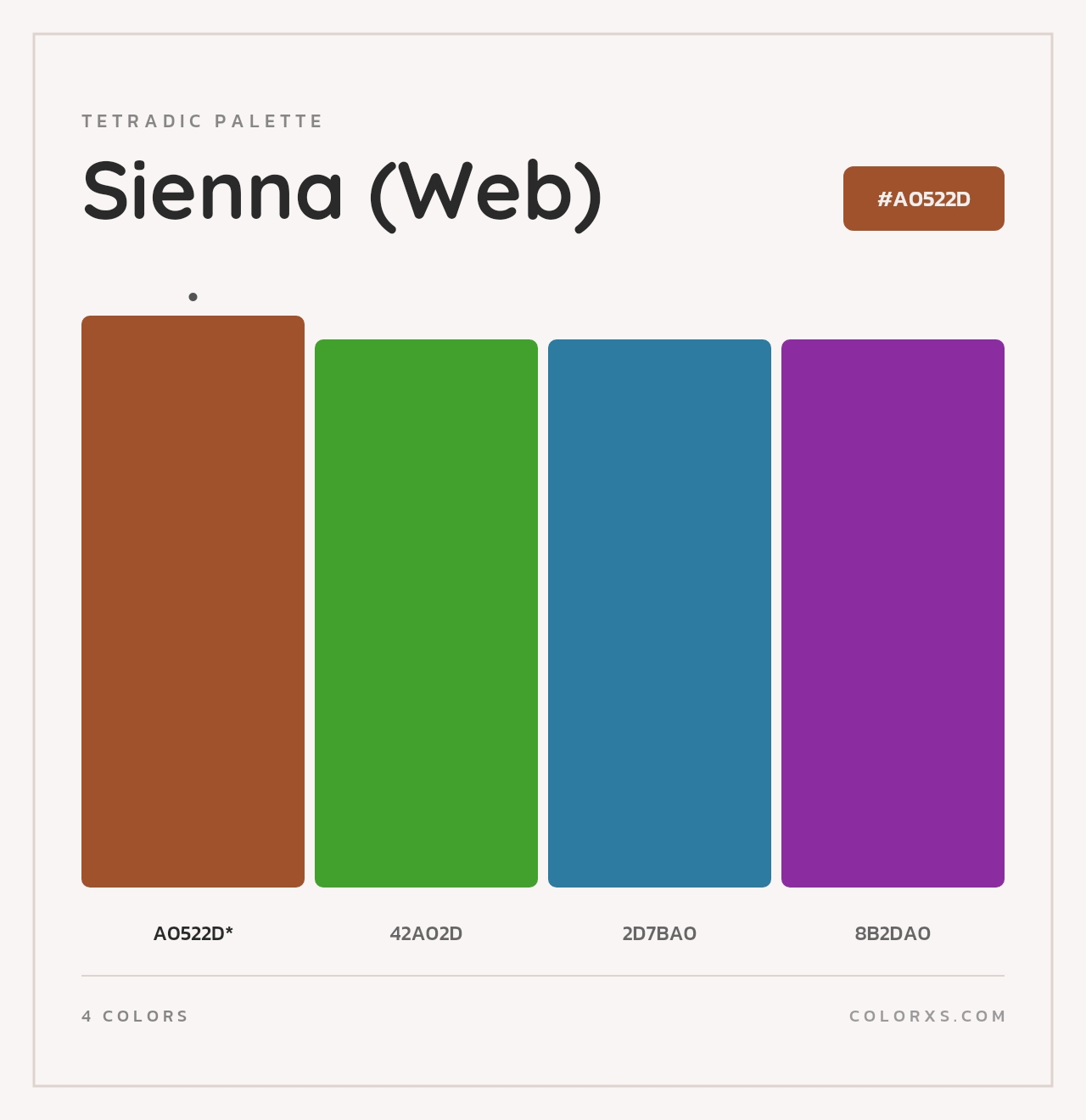 Sienna (Web) - Tetradic Color Palette