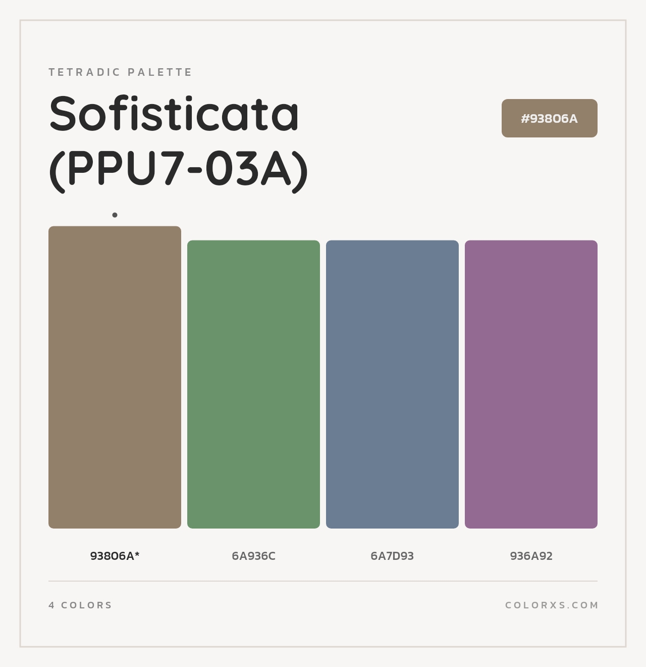 Sofisticata (PPU7-03A) - Tetradic Color Palette