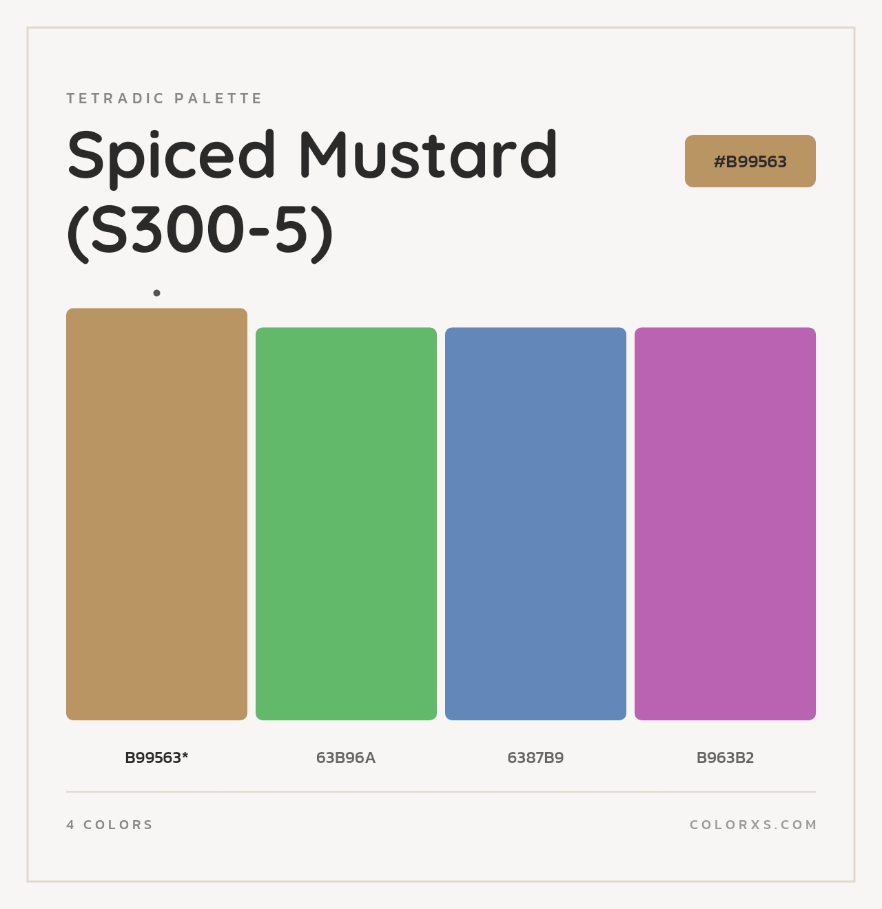 Spiced Mustard (S300-5) - Tetradic Color Palette