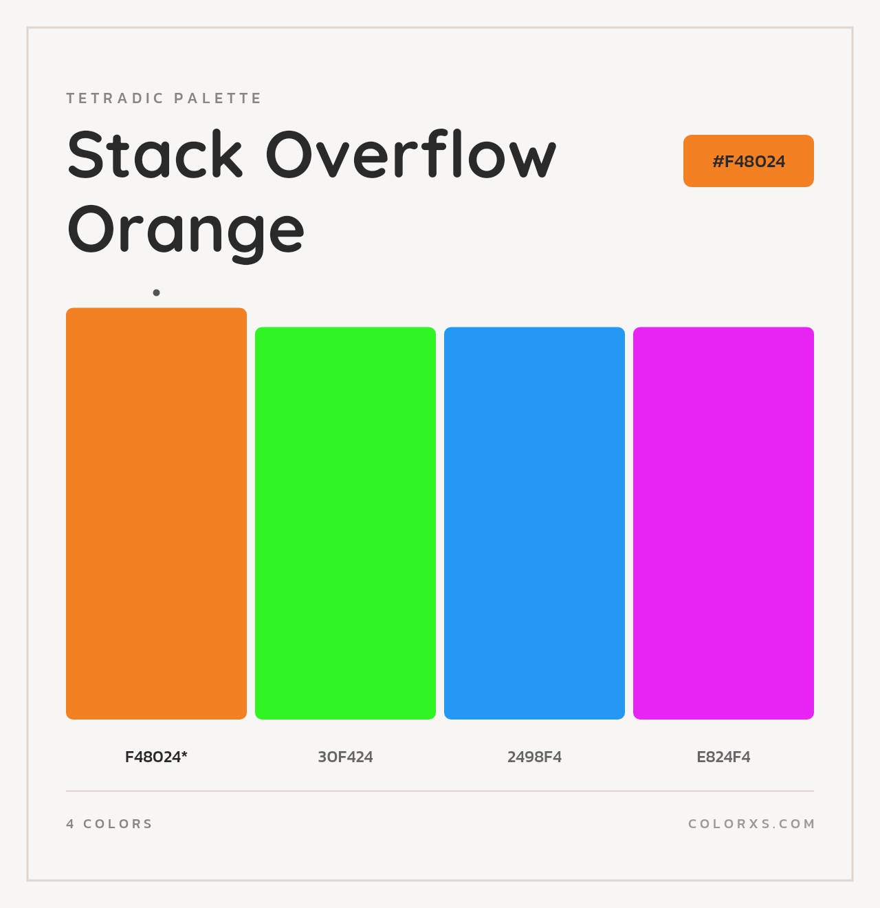 Stack Overflow Orange - Tetradic Color Palette
