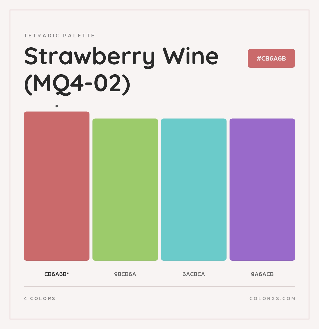 Strawberry Wine (MQ4-02) - Tetradic Color Palette
