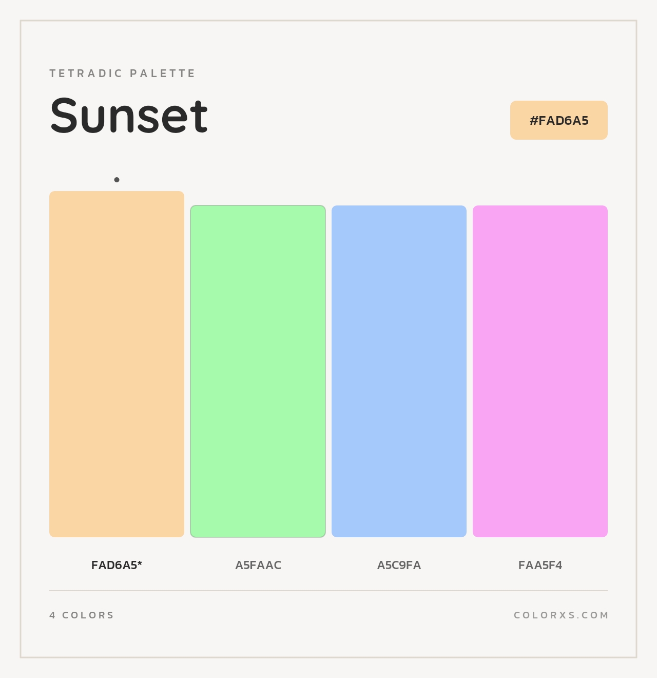 Sunset - Tetradic Color Palette