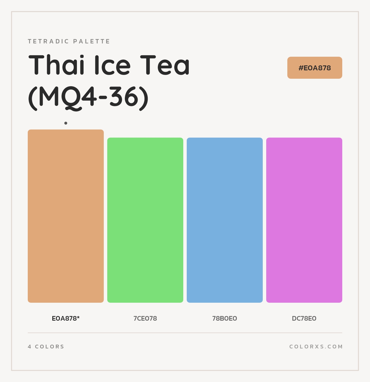 Thai Ice Tea (MQ4-36) - Tetradic Color Palette