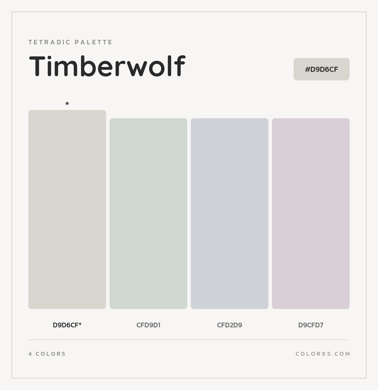 Timberwolf - Tetradic Color Palette