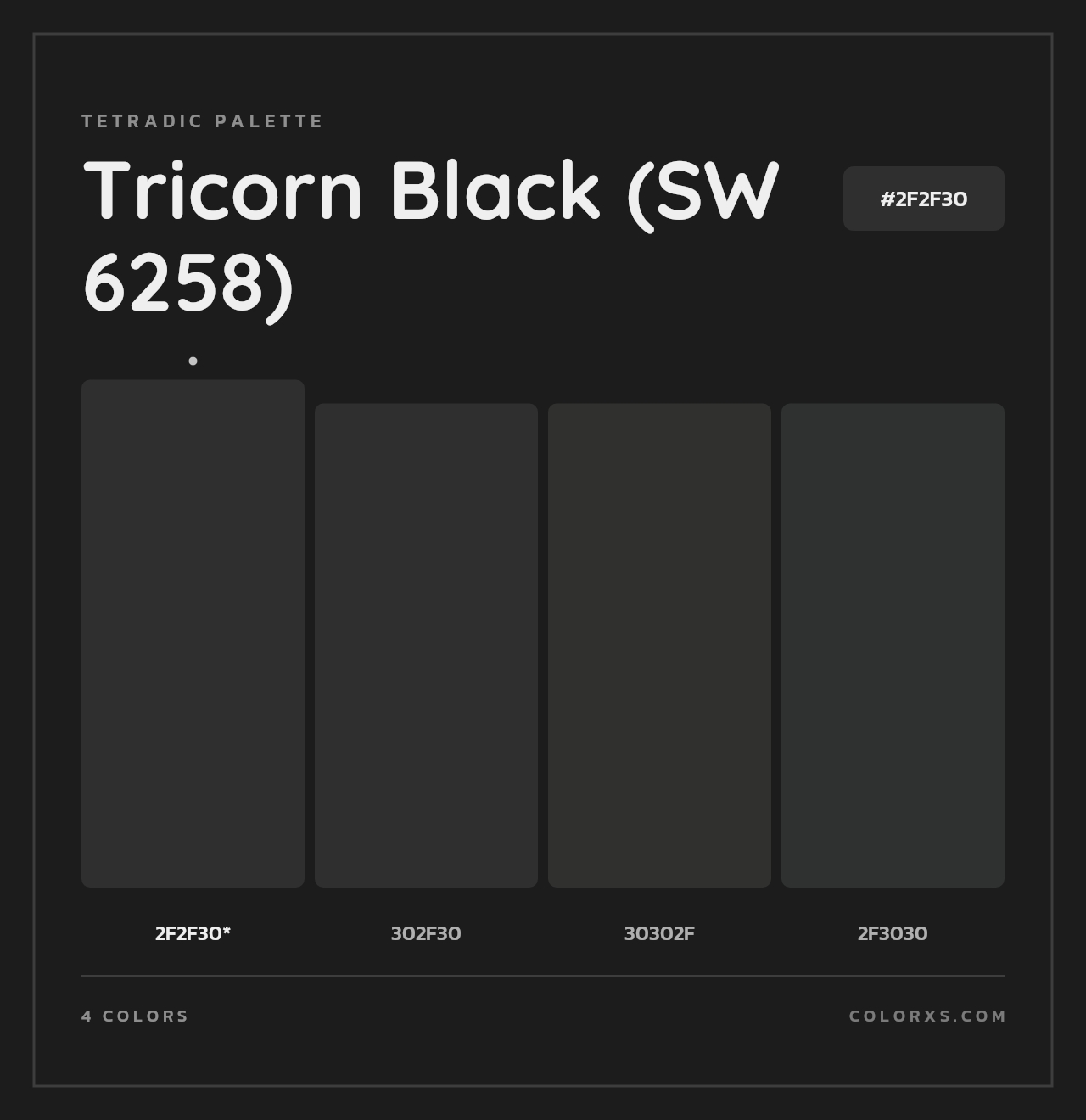 Tricorn Black (SW 6258) - Tetradic Color Palette