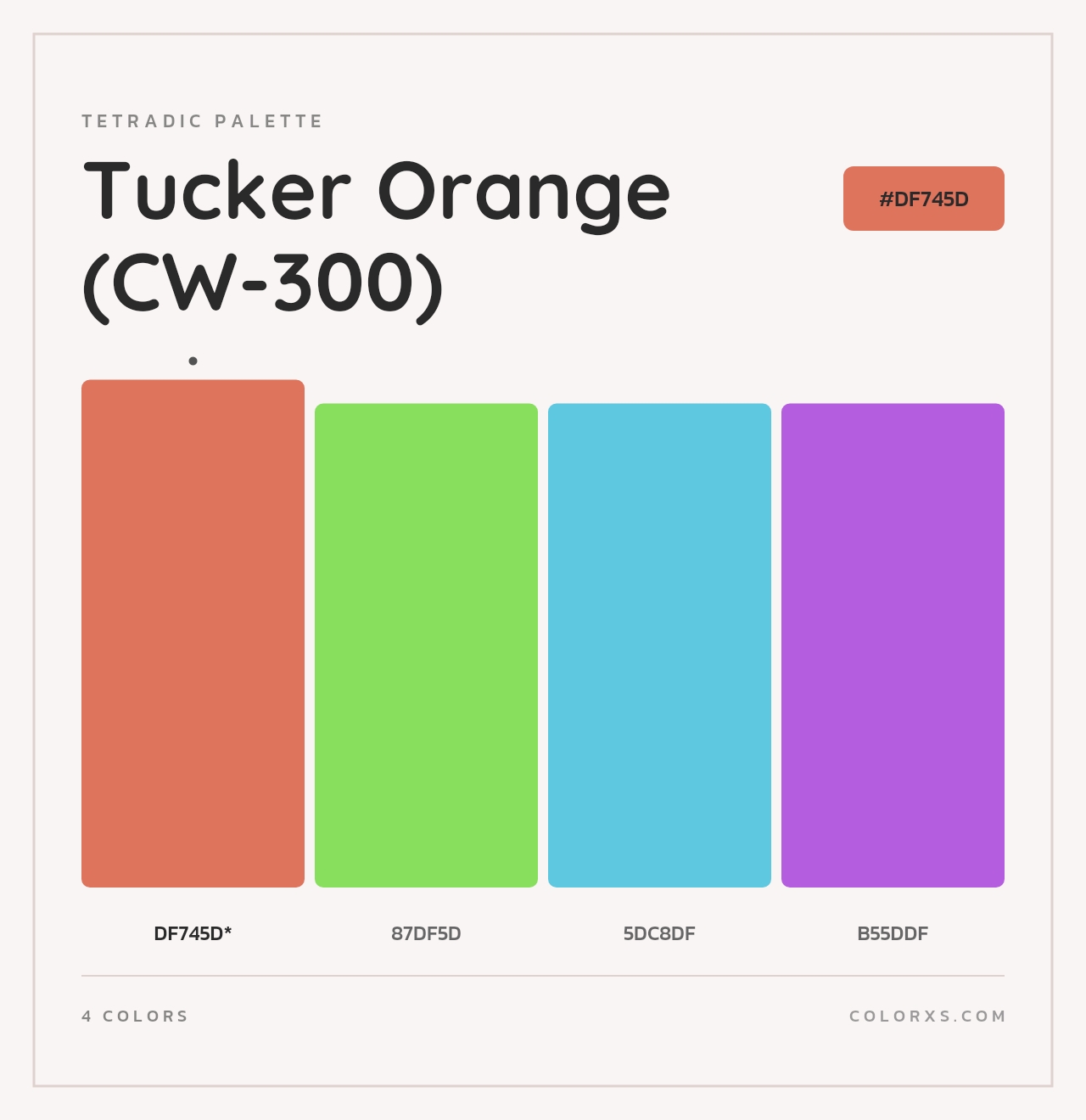 Tucker Orange (CW-300) - Tetradic Color Palette
