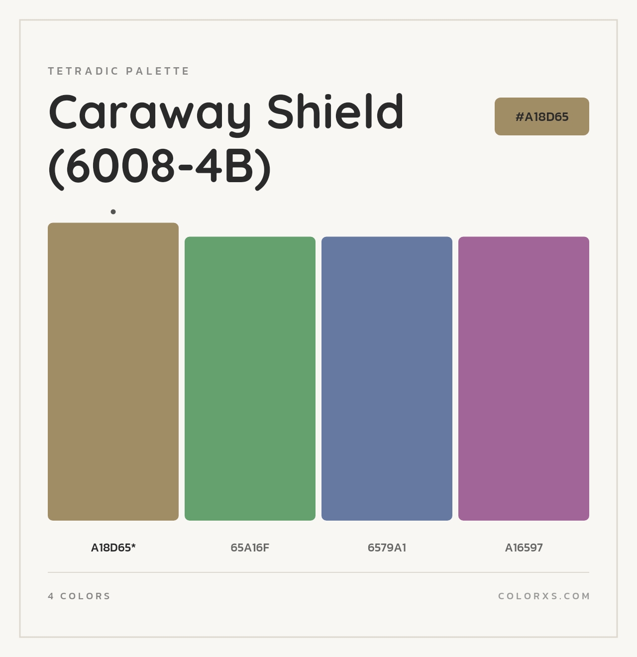 Caraway Shield (6008-4B) - Tetradic Color Palette