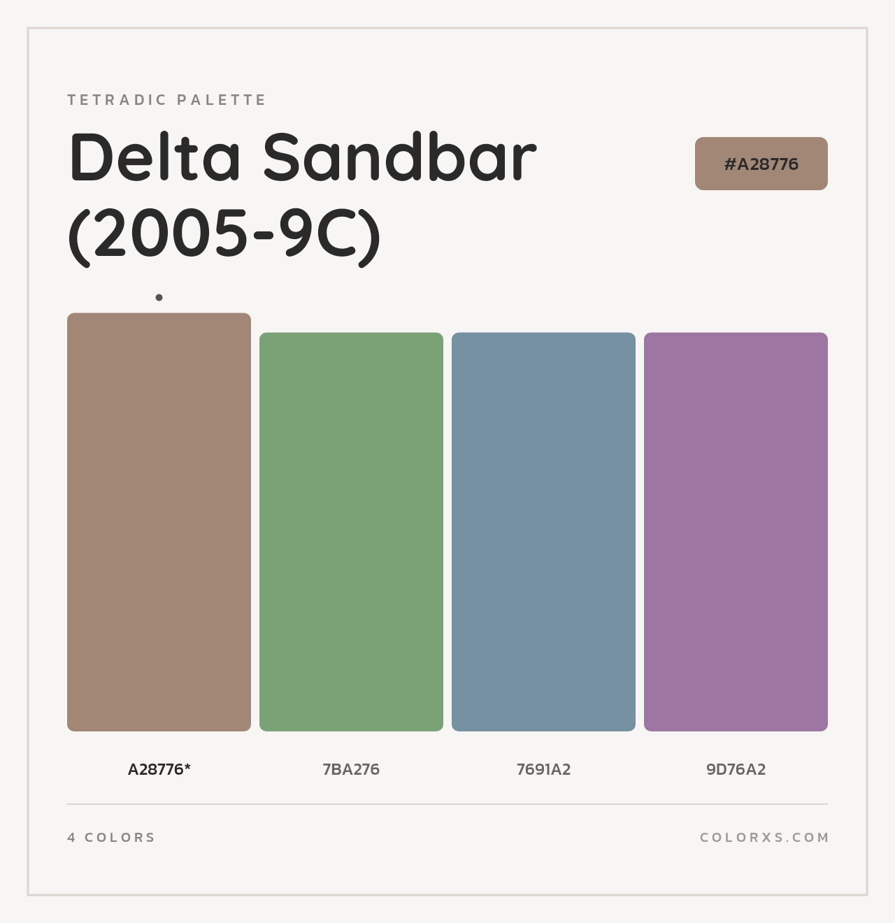 Delta Sandbar (2005-9C) - Tetradic Color Palette