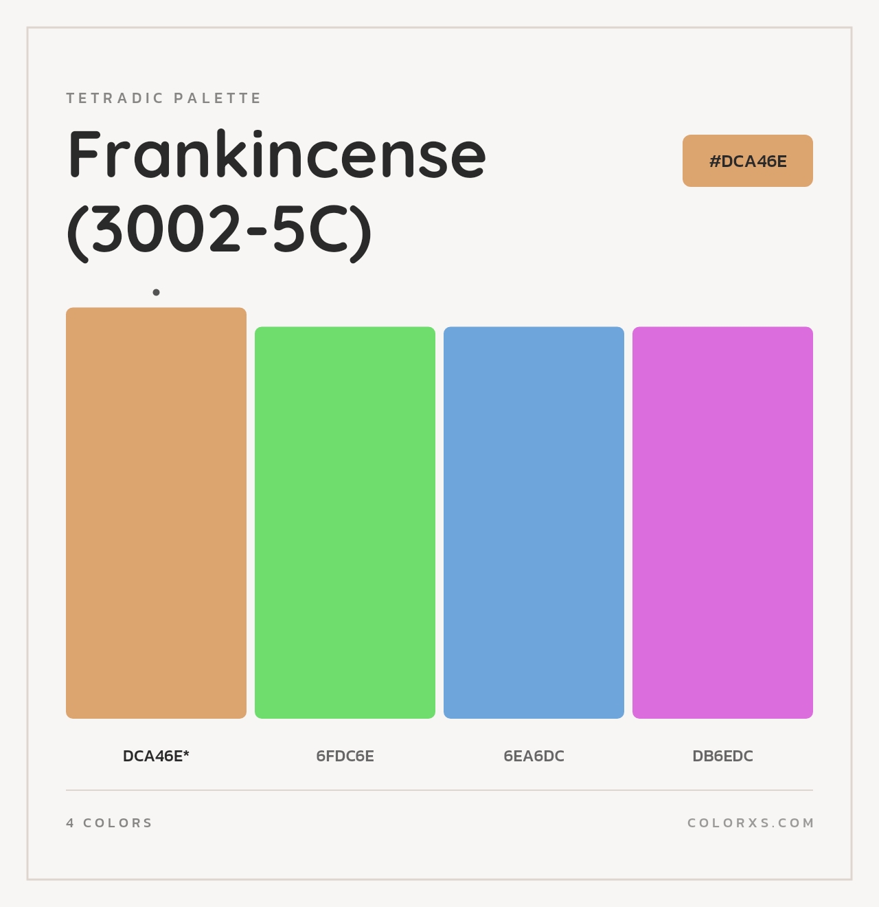 Frankincense (3002-5C) - Tetradic Color Palette