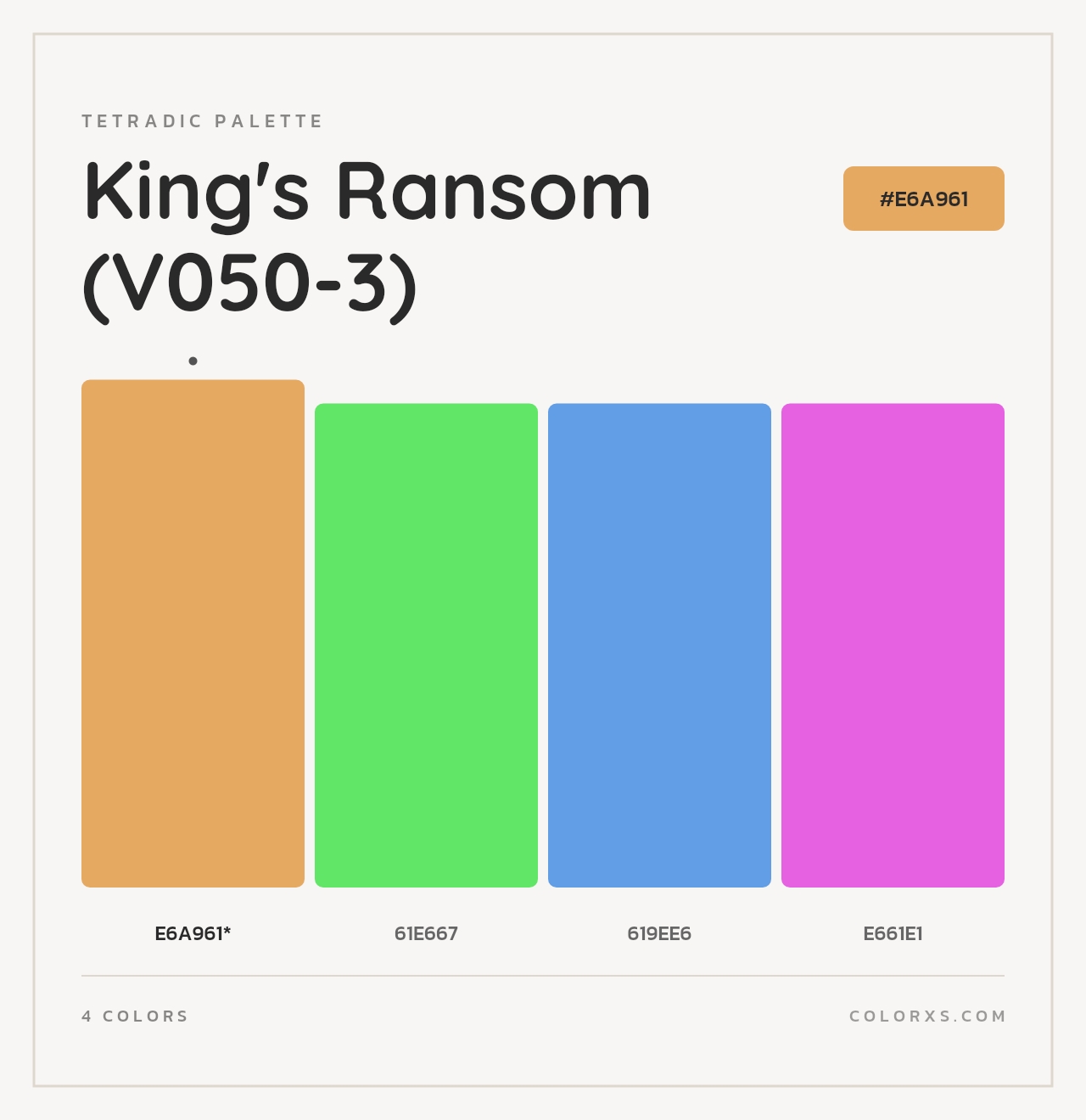 King's Ransom (V050-3) - Tetradic Color Palette