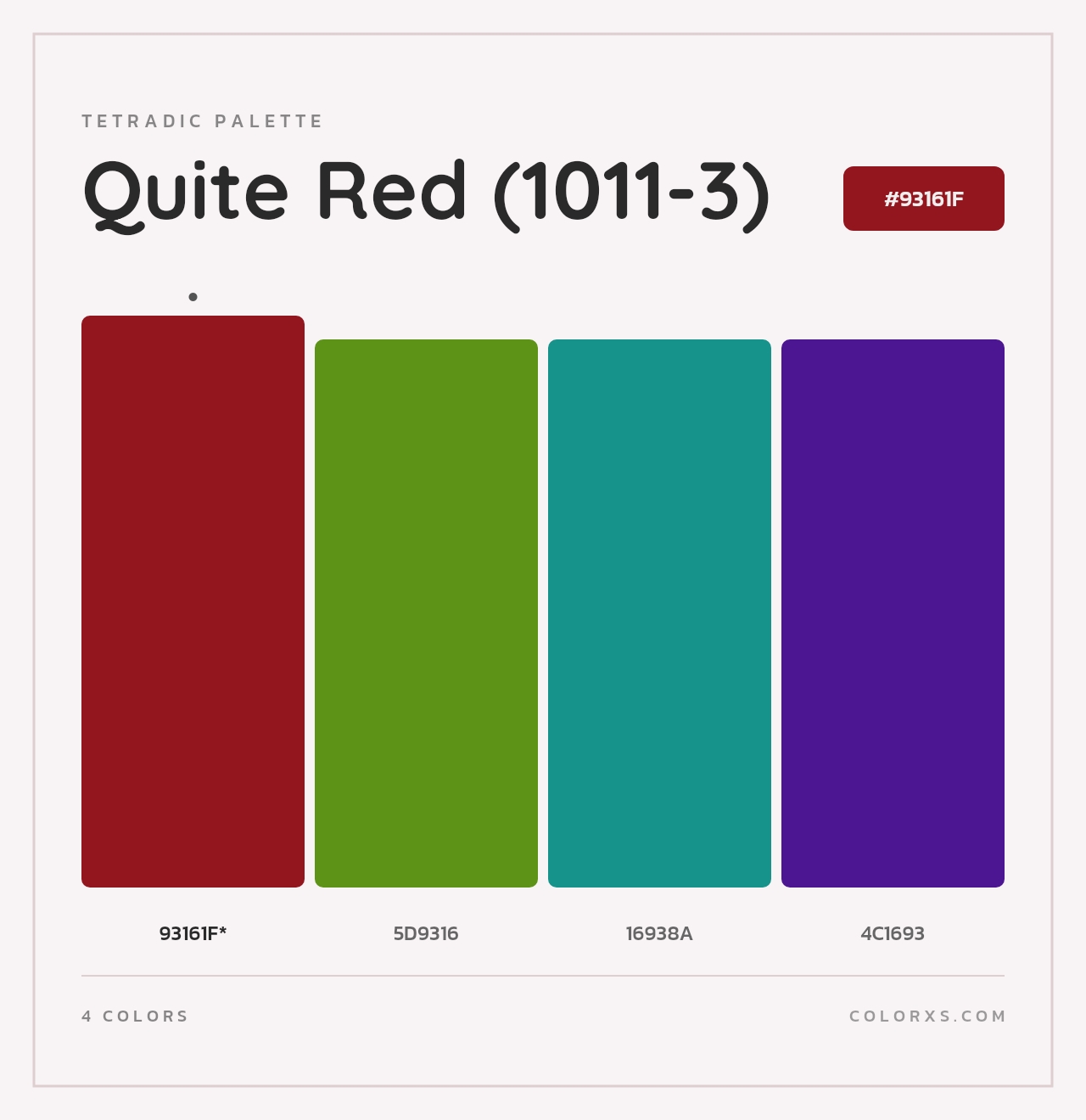 Quite Red (1011-3) - Tetradic Color Palette