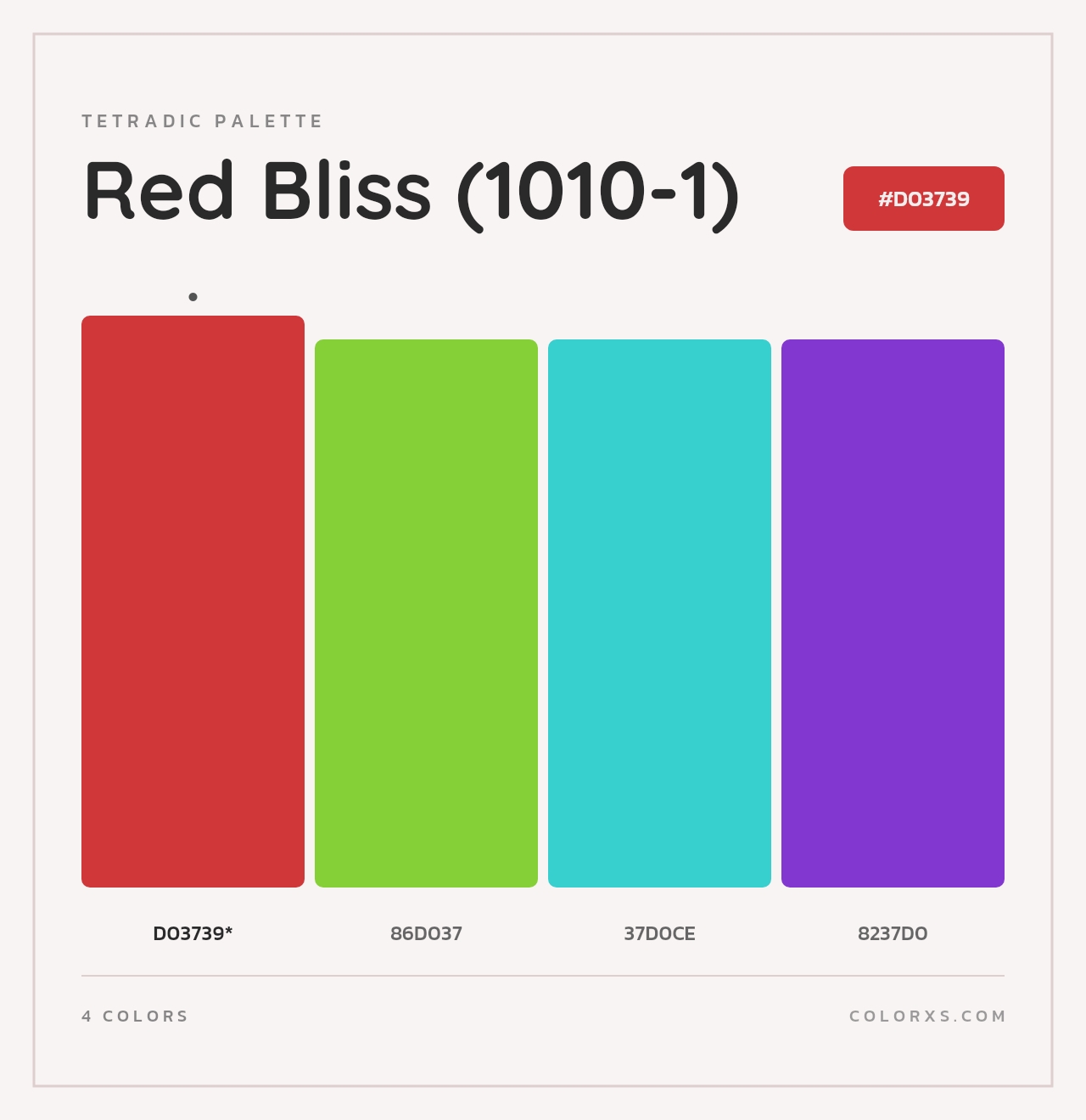 Red Bliss (1010-1) - Tetradic Color Palette