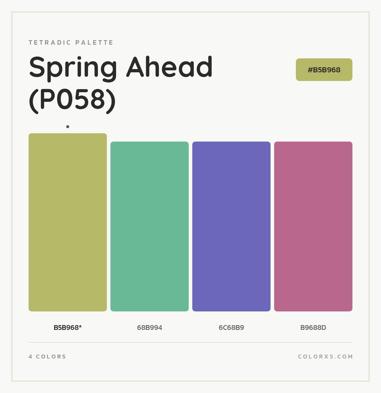 Spring Ahead (P058) - Tetradic Color Palette