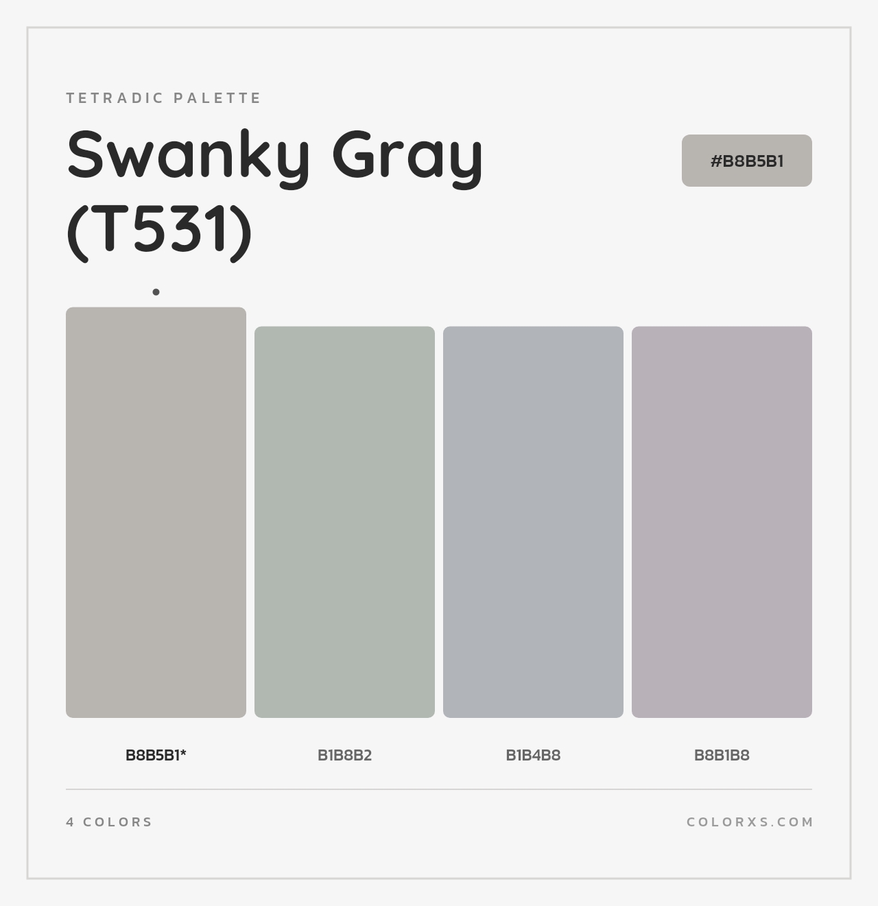 Swanky Gray (T531) - Tetradic Color Palette