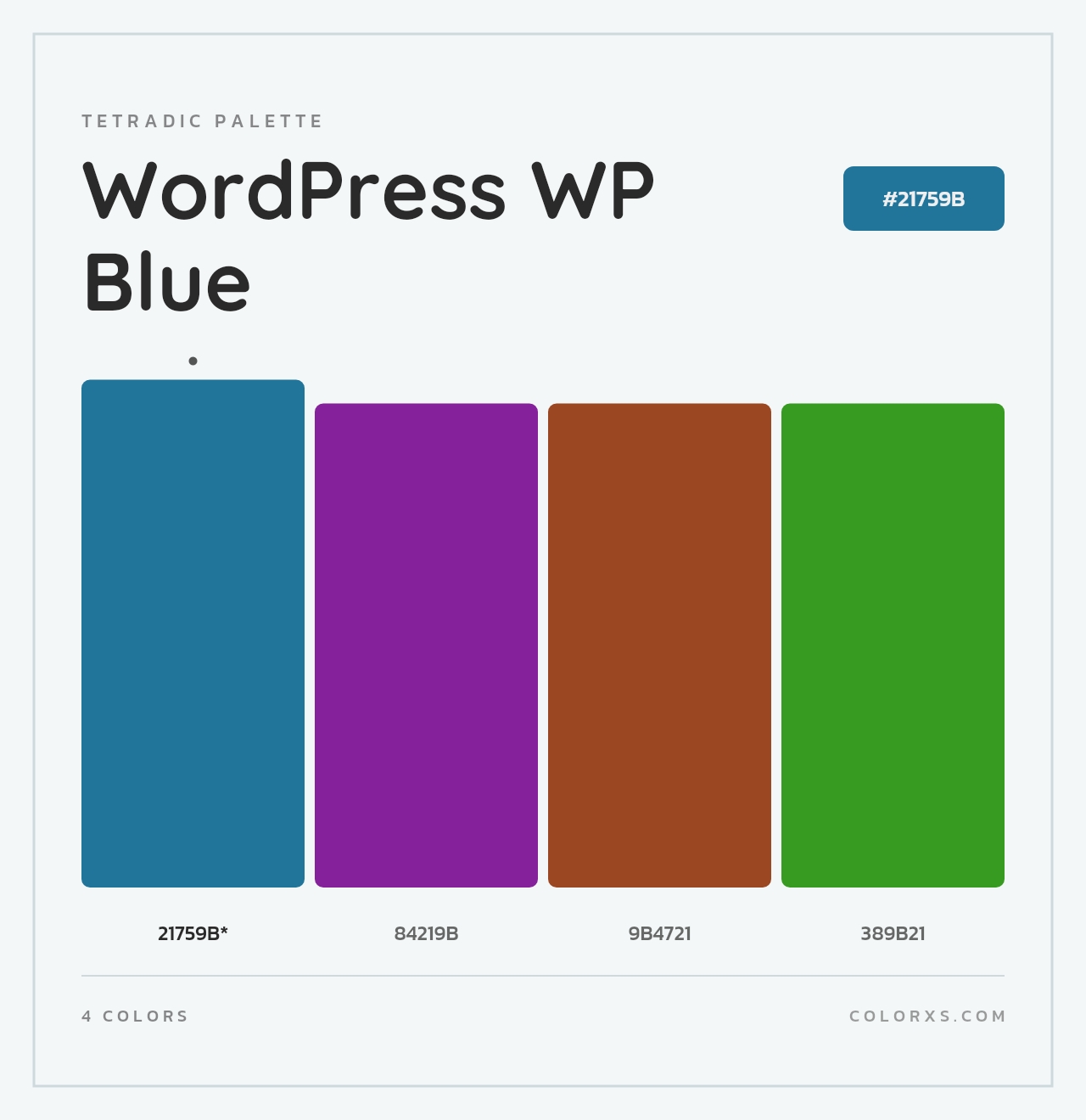 WordPress WP Blue - Tetradic Color Palette