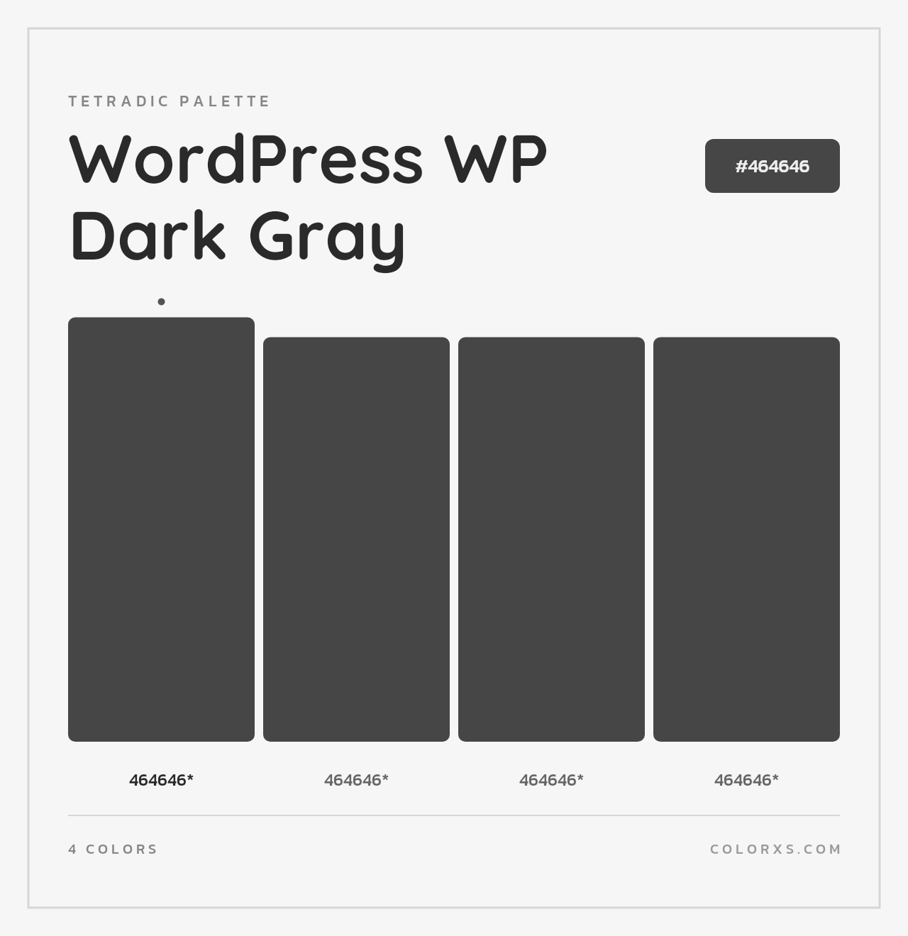 WordPress WP Dark Gray - Tetradic Color Palette