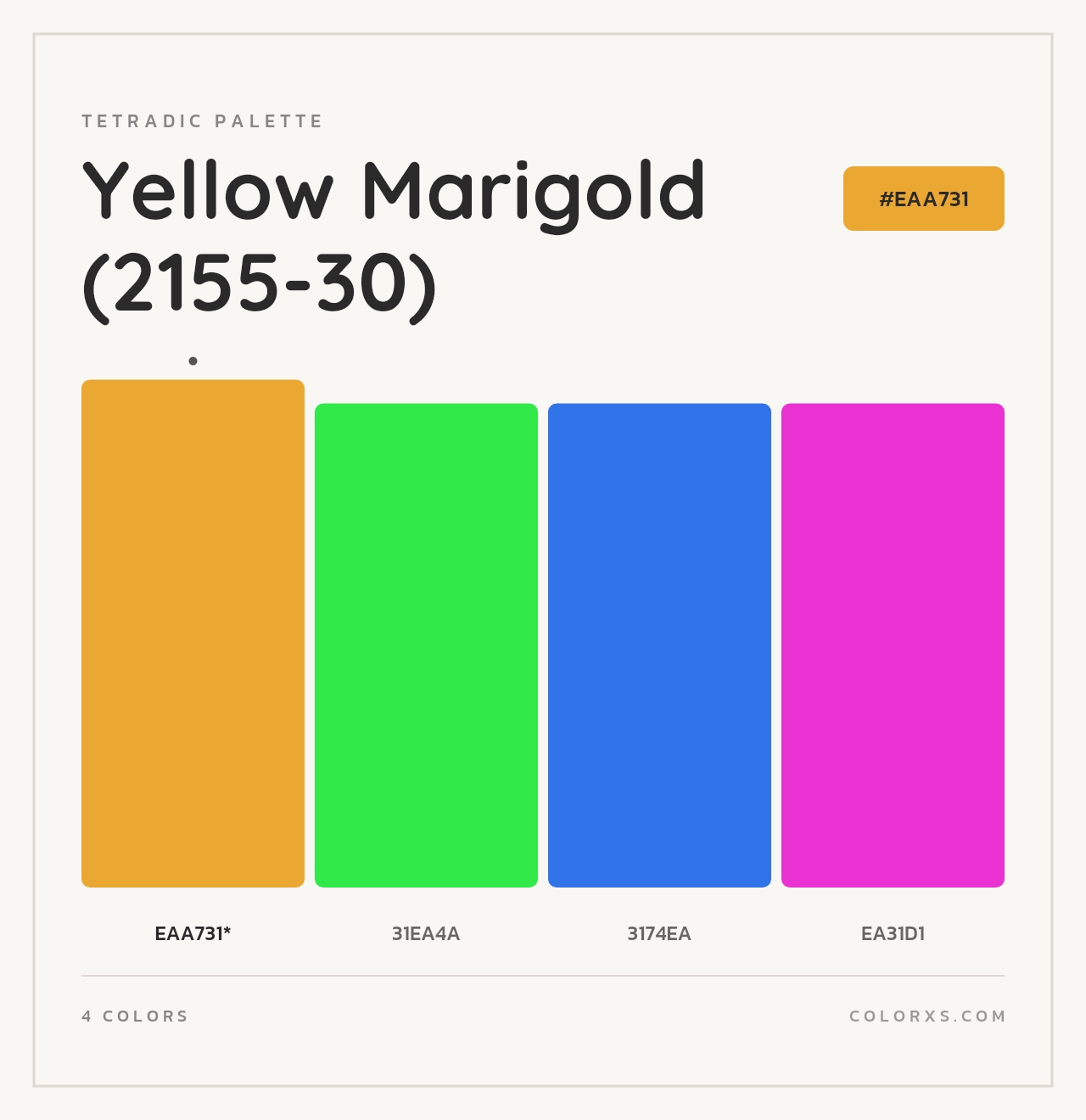 Yellow Marigold (2155-30) - Tetradic Color Palette