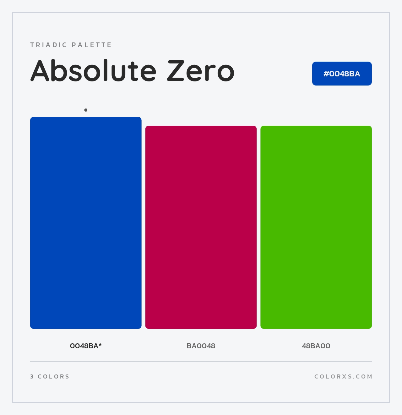 Absolute Zero - Triadic Color Palette