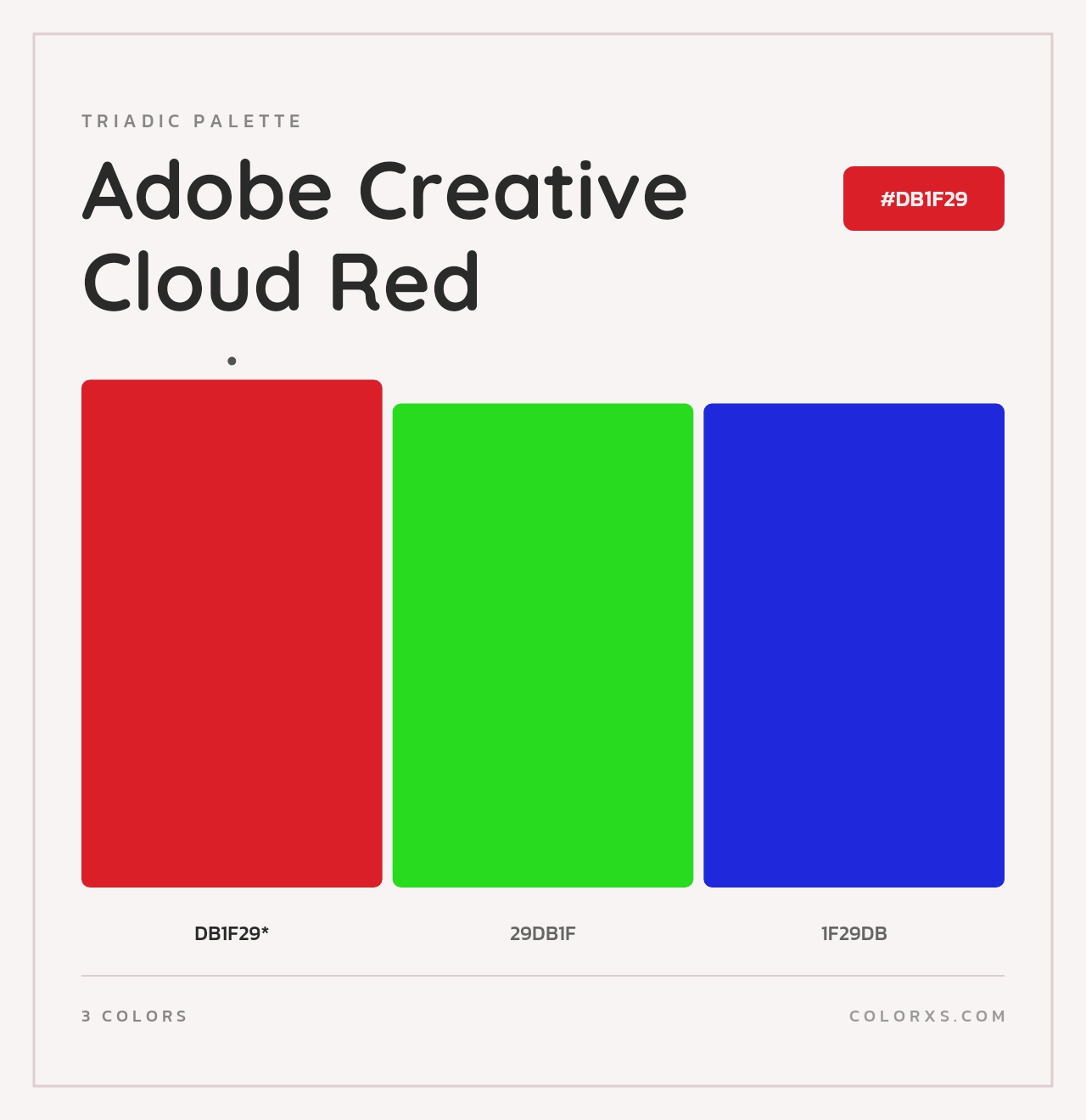 Adobe Creative Cloud Red - Triadic Color Palette