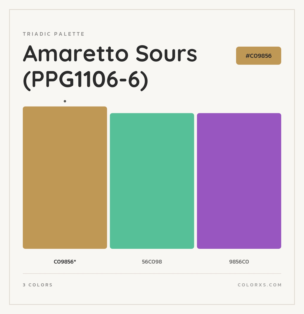 Amaretto Sours (PPG1106-6) - Triadic Color Palette