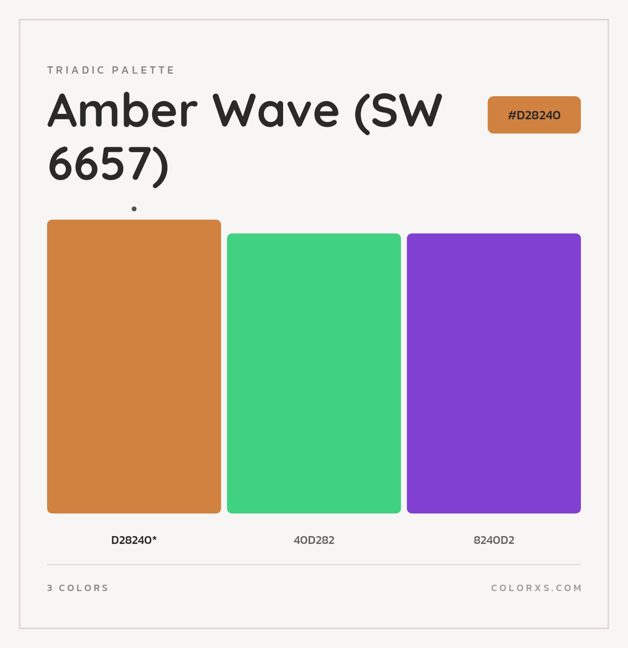 Amber Wave (SW 6657) - Triadic Color Palette