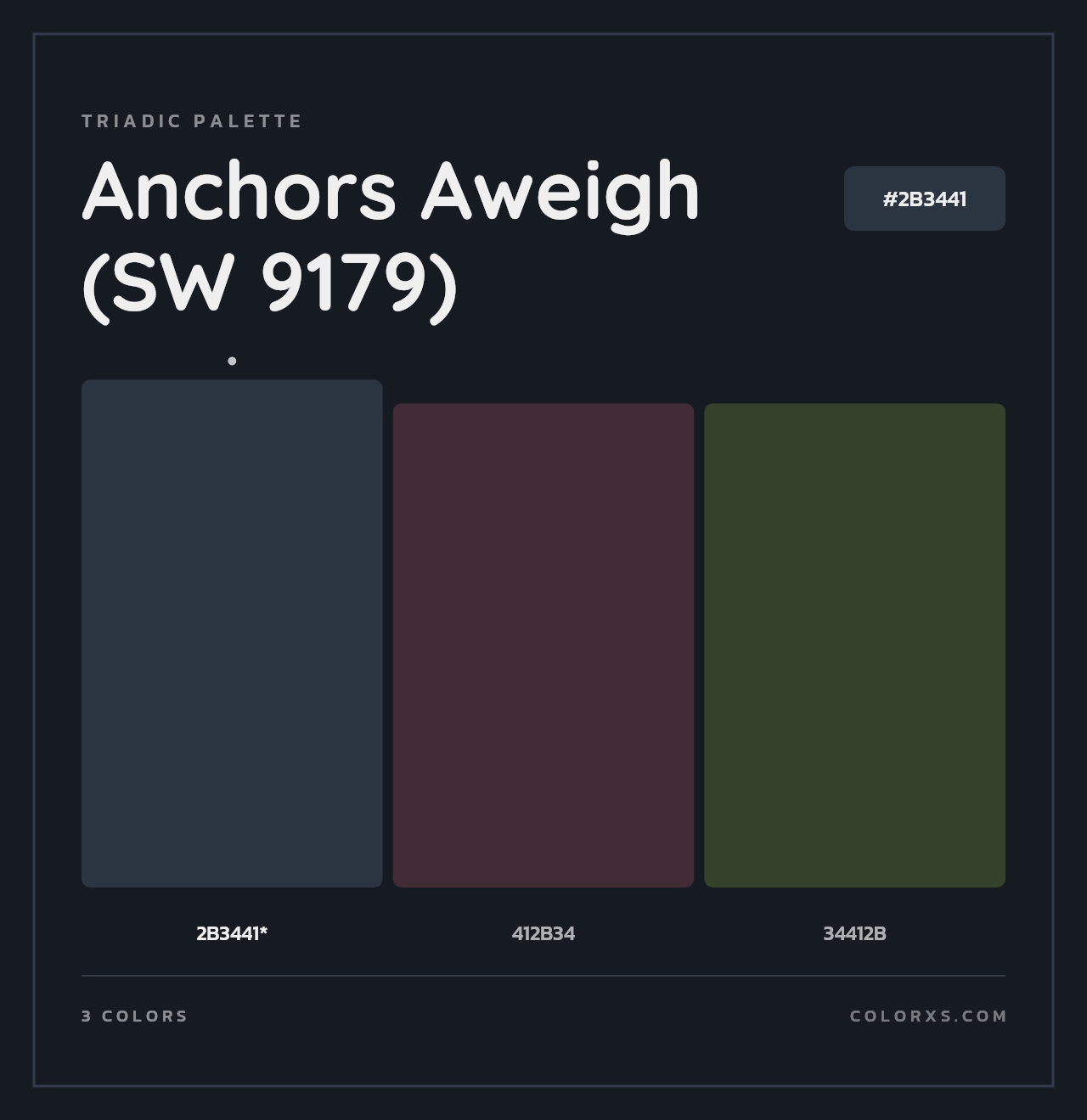 Anchors Aweigh (SW 9179) - Triadic Color Palette