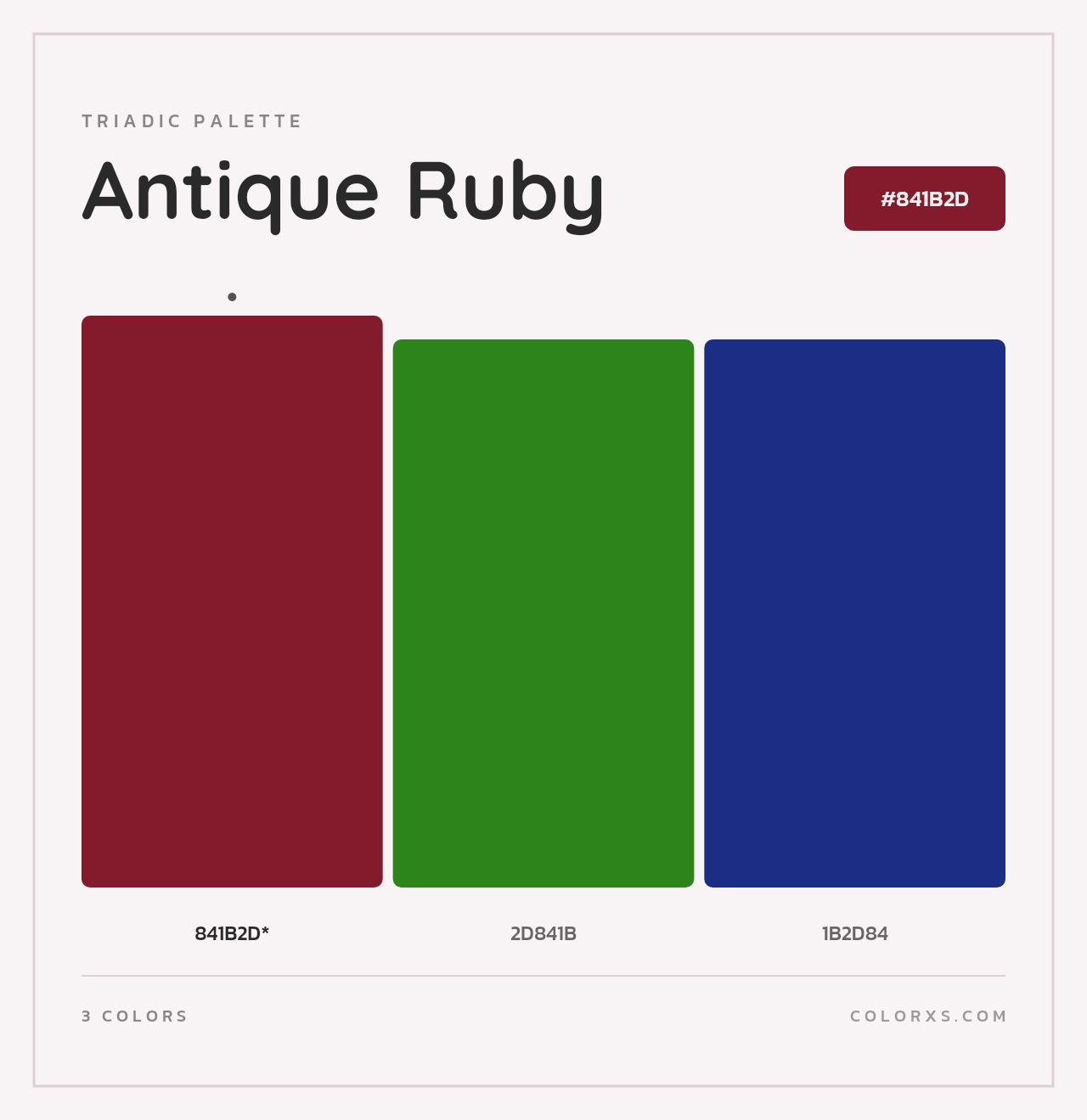 Antique Ruby - Triadic Color Palette