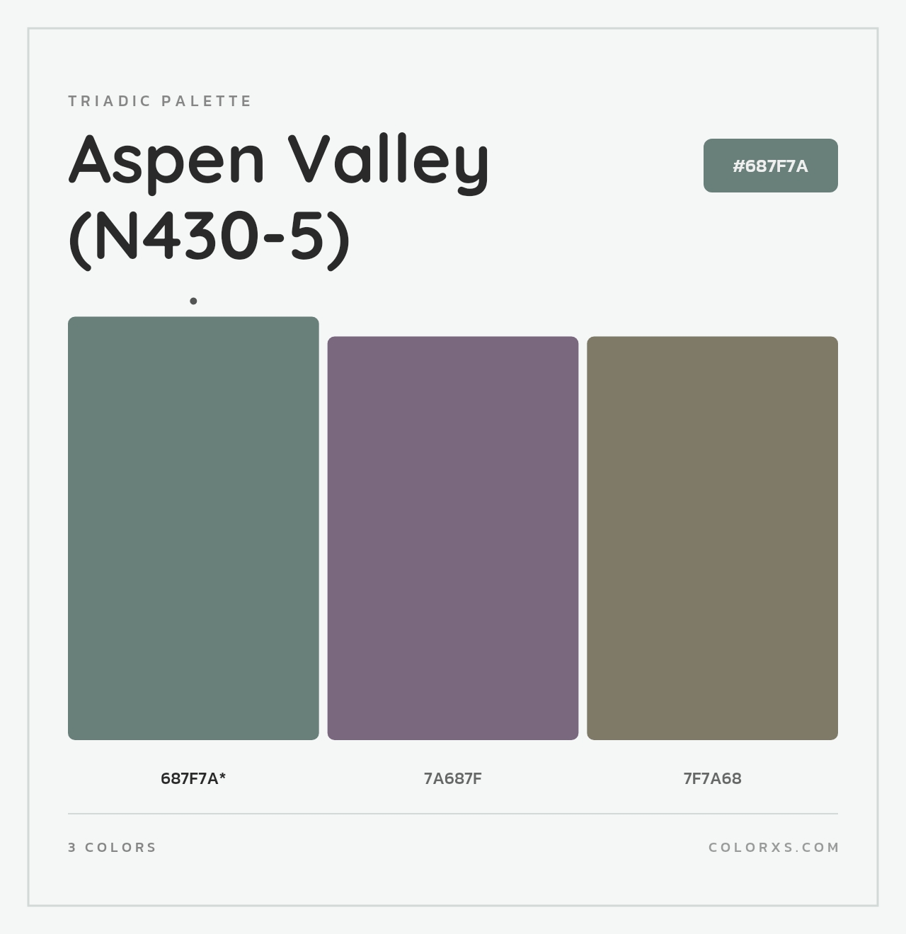 Aspen Valley (N430-5) - Triadic Color Palette