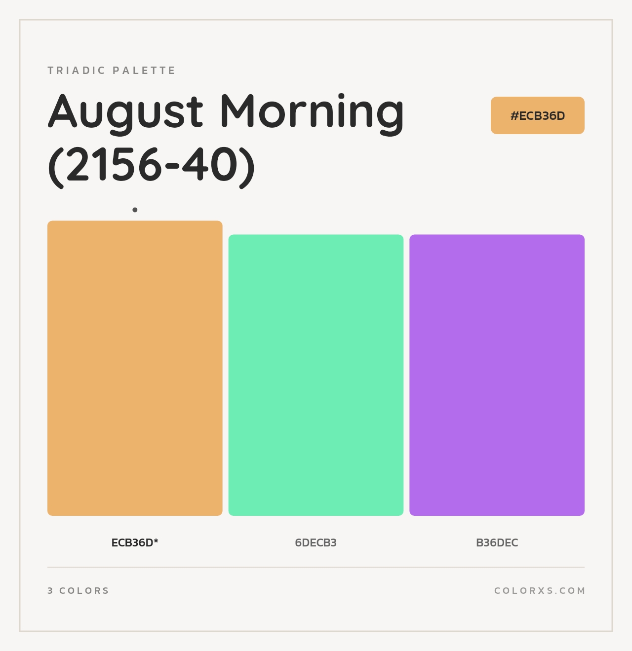 August Morning (2156-40) - Triadic Color Palette