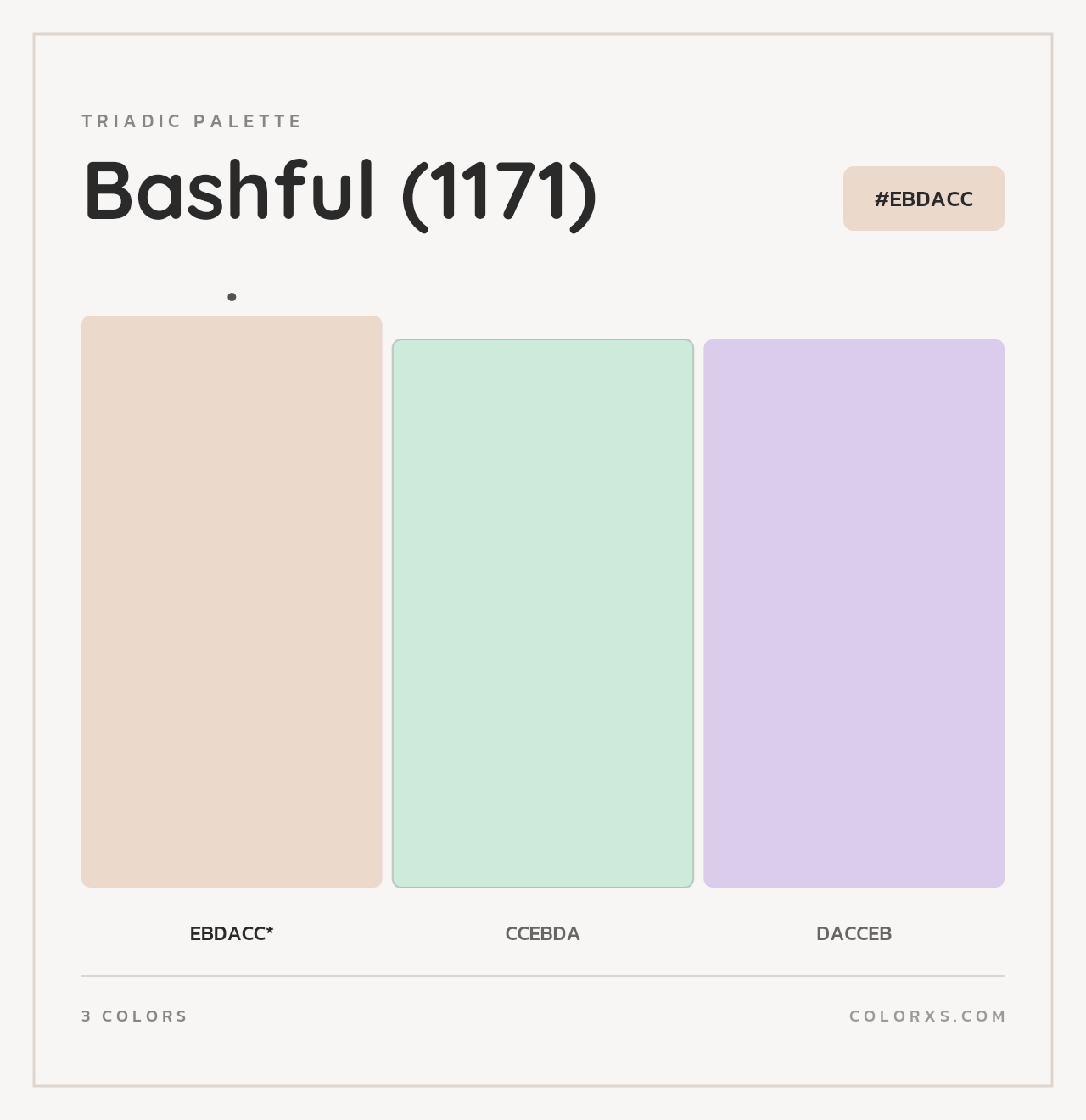 Bashful (1171) - Triadic Color Palette