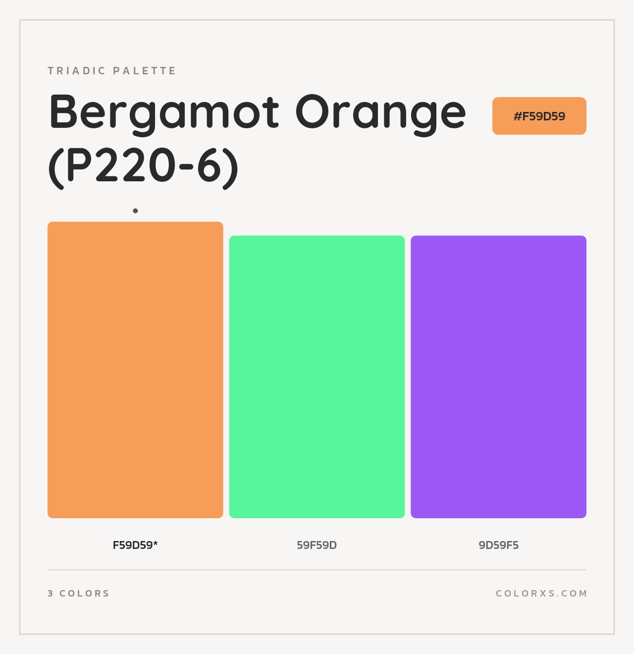 Bergamot Orange (P220-6) - Triadic Color Palette