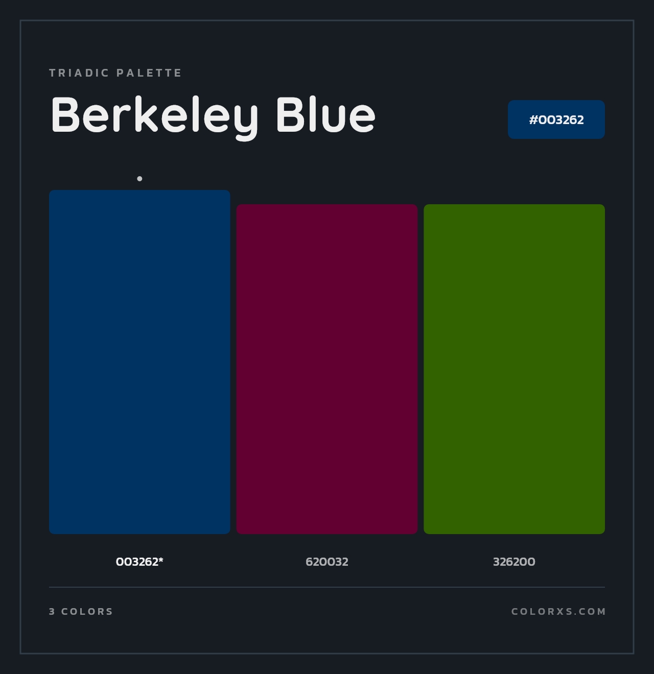 Berkeley Blue - Triadic Color Palette