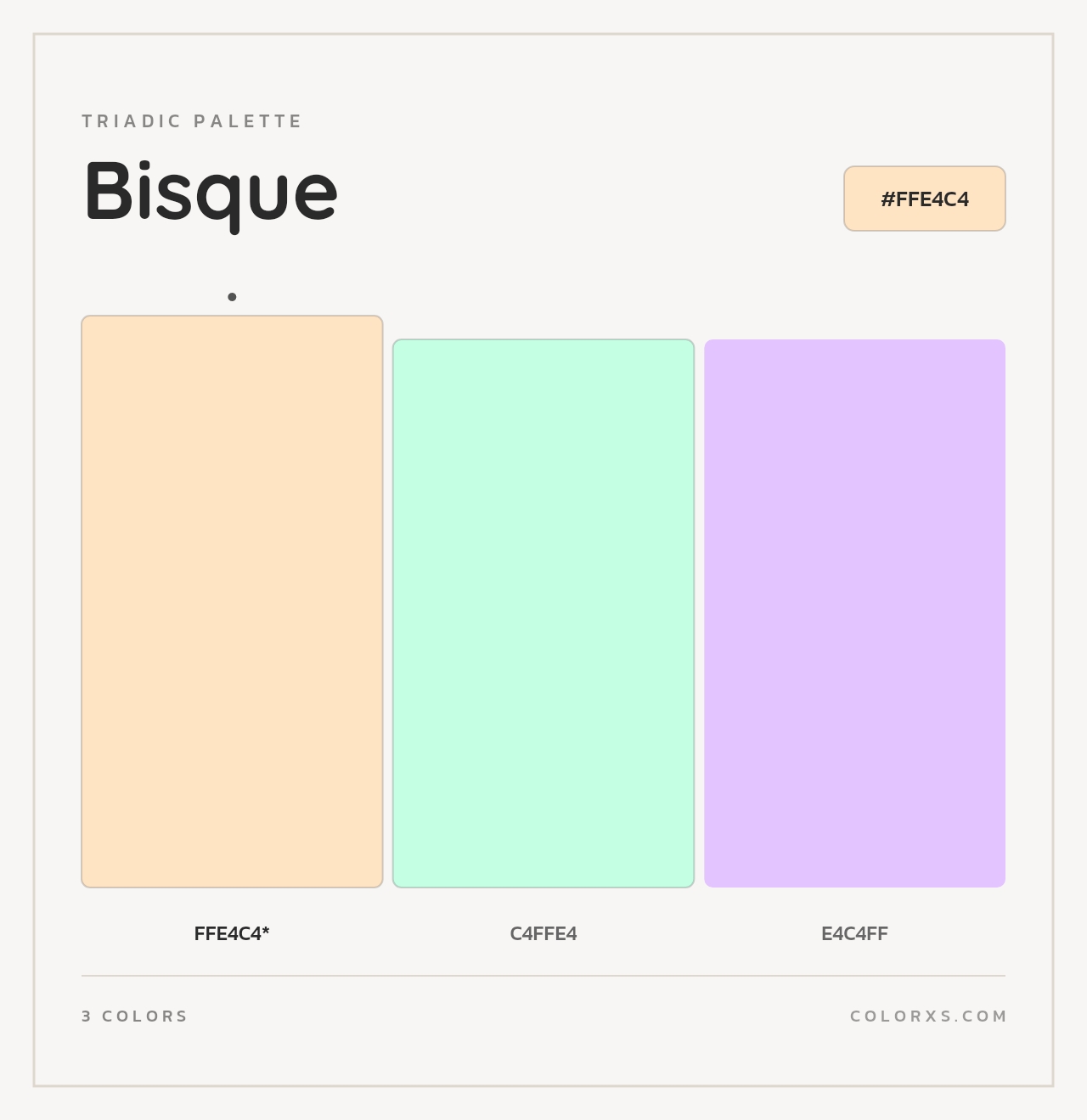 Bisque - Triadic Color Palette