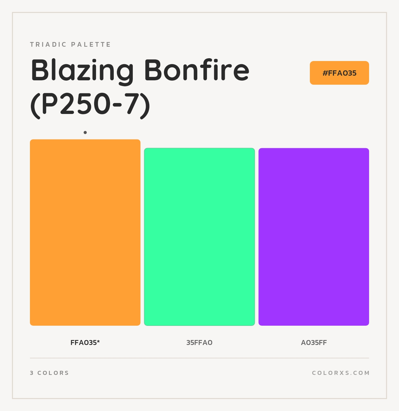 Blazing Bonfire (P250-7) - Triadic Color Palette