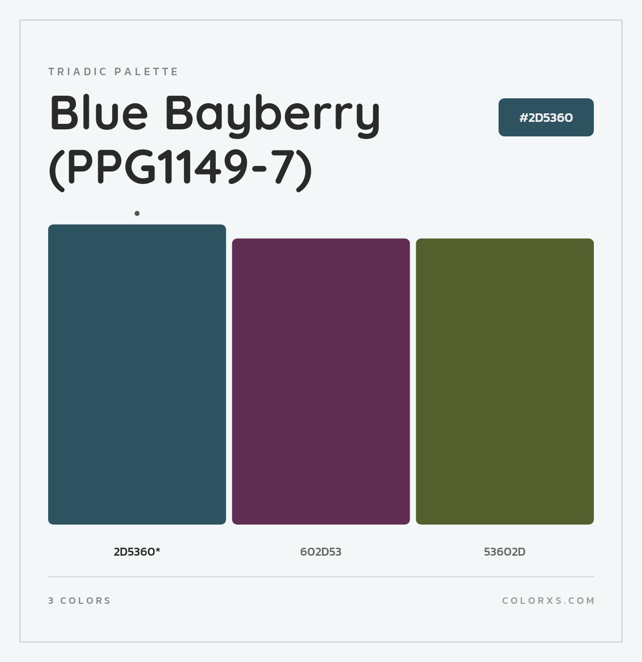 Blue Bayberry (PPG1149-7) - Triadic Color Palette