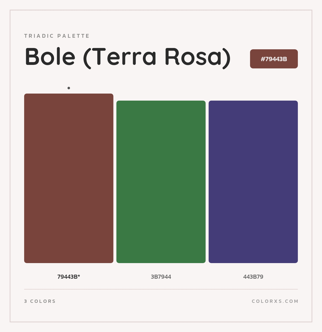 Bole (Terra Rosa) - Triadic Color Palette