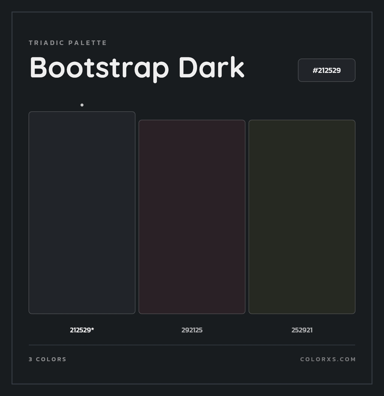 Bootstrap Dark - Triadic Color Palette