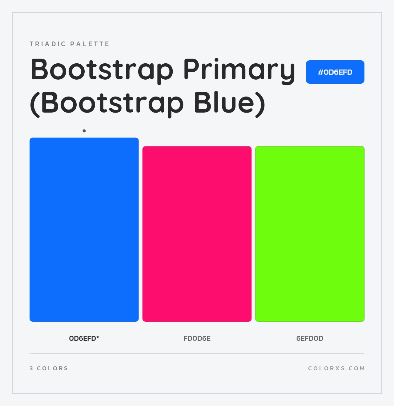 Bootstrap Primary (Bootstrap Blue) - Triadic Color Palette