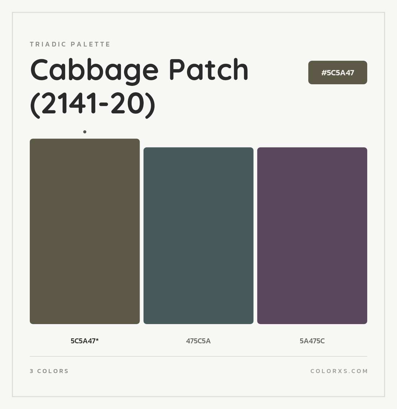 Cabbage Patch (2141-20) - Triadic Color Palette